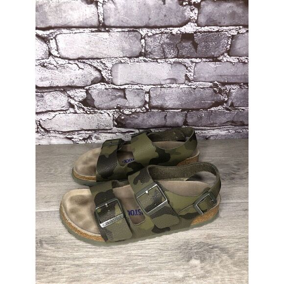 Birkenstock Milano Army Green Leather Ankle Strap Sandals Women’s Sz 37EU/6M US - Picture 15 of 16